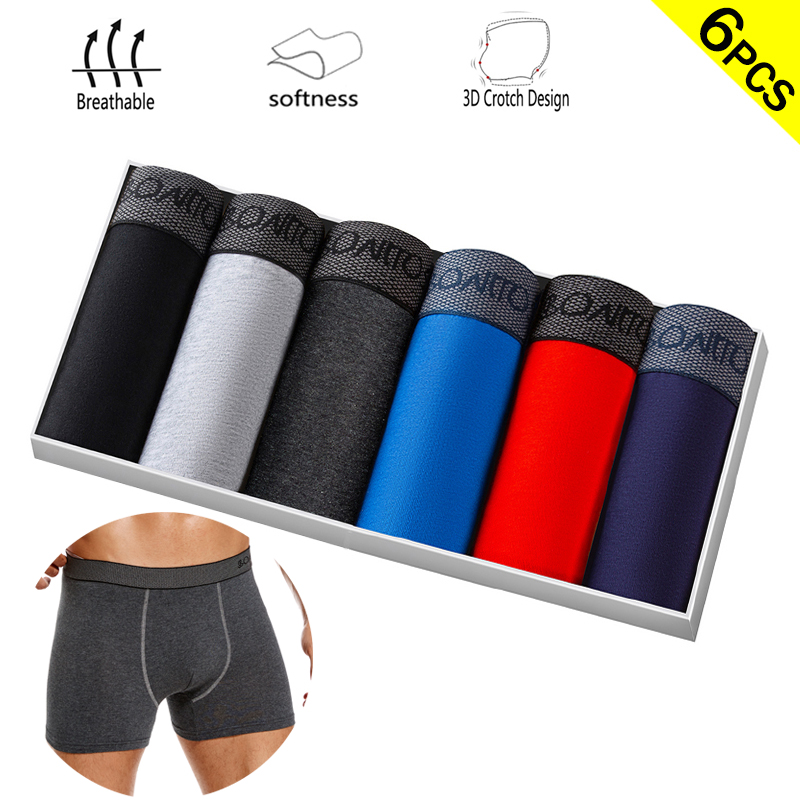 6 stks/pak Boxer Briefs Effen  - Boxer Brief Pack Cotton recensie en prijs